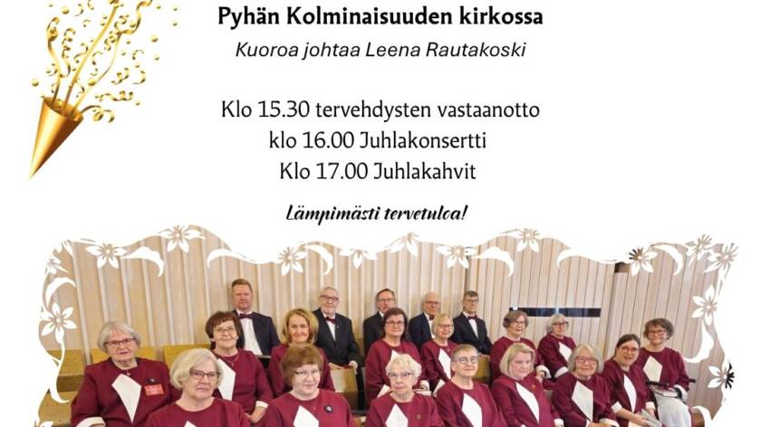 Kirkkokuoron juhlakonserttimainos
