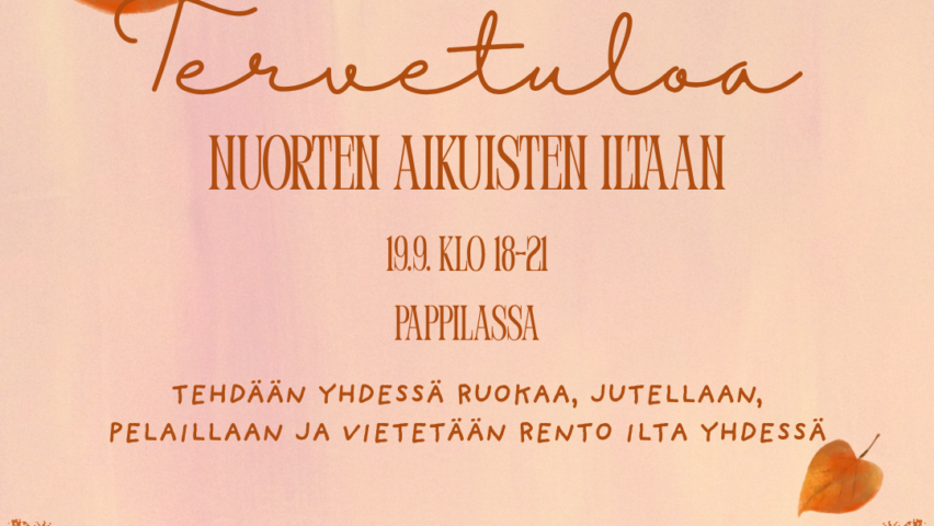 Nuorten aikuisten ilta mainos